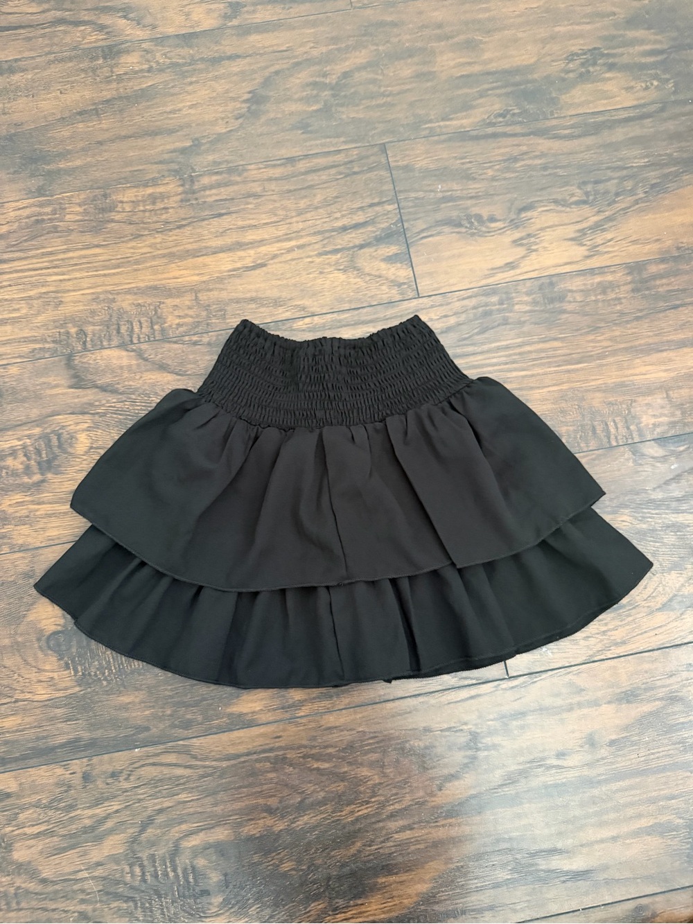 Target Black Tiered Mini Skirt with Smocked Waistband